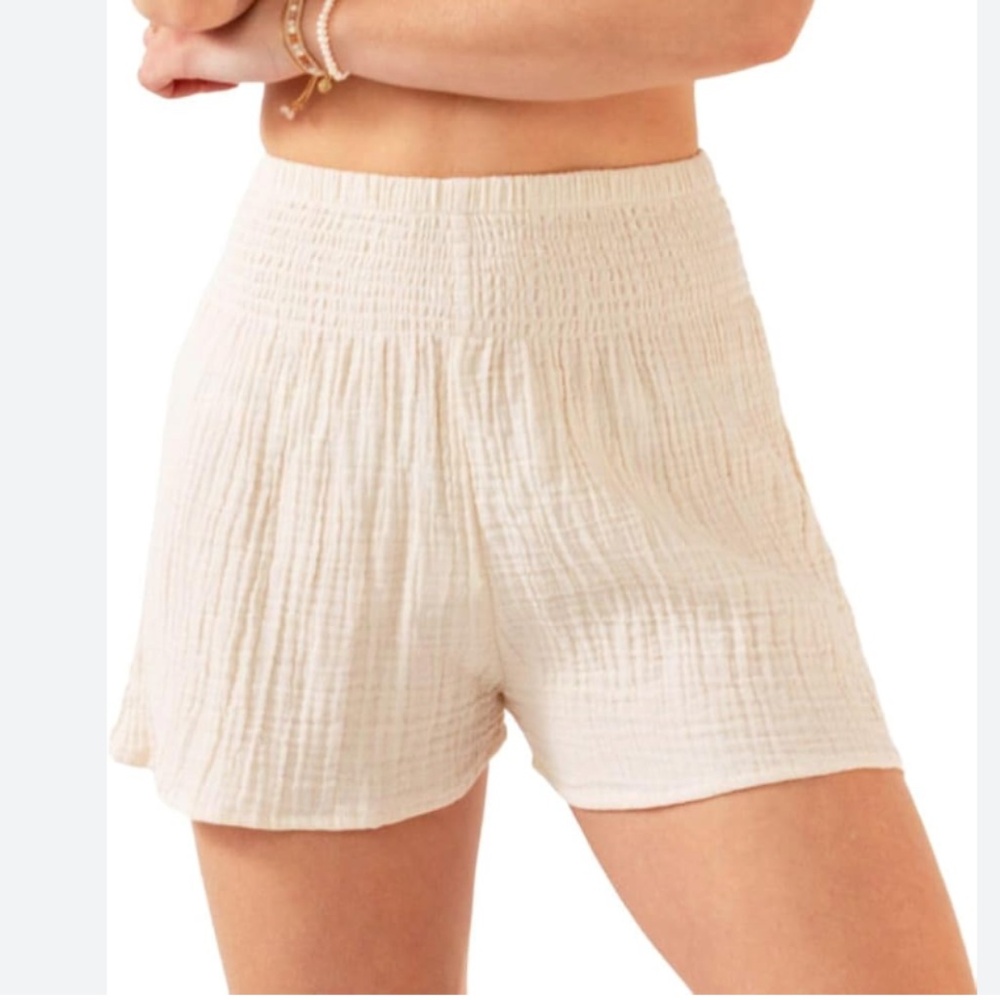 Lotus & Luna 100% Cotton Cream Shorts L/XL NWT!
